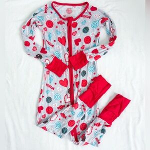 Little Sleepies Gray Sweet Valentine Zippy 3T